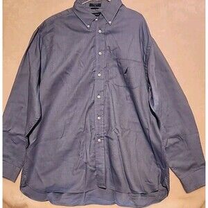 Nautica Mens XL  Dress Shirt  Neck Size 18  27W x 30L Blue Long Sleeves